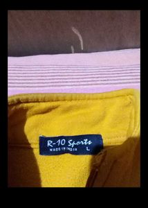 Vintage Yellow Striped Zip-Up Sweatshirt