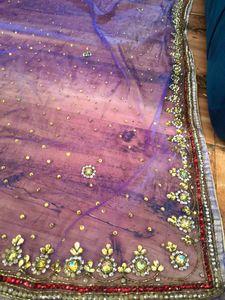Stunning handwork Net lehanga Saree