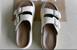Stylish White Buckle Sandals