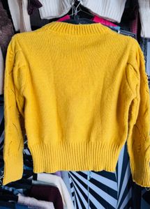 Yellow Knit Pullover Sweater