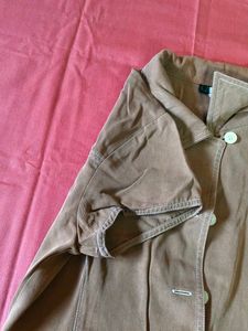 Brown Collared Button-Up Top