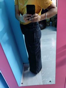 Brand new Long Charcol Cargo Denim Skirt