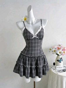 y2k Cute Plaid Mini Dress