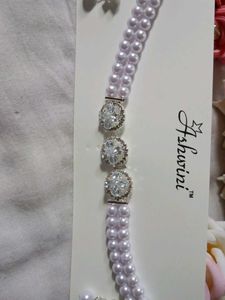 Elegant Pearl and Crystal Choker Set