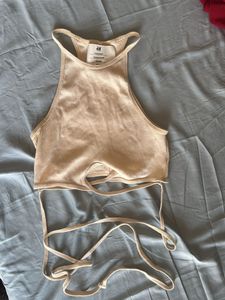 Ribbed Halter Neck Crop Top