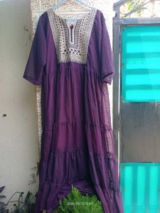 Purple Embroidered Gown