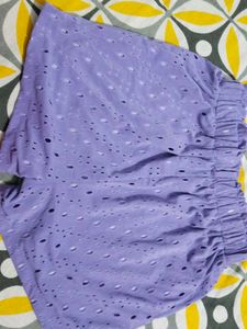 Cute Purple Cut-Out Shorts