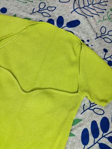 Lime Green Ribbed Cut-Out Top🌴🥑