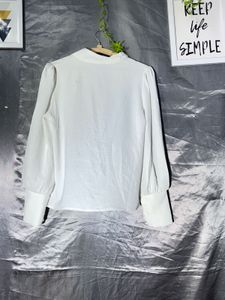 SHEIN Elegant White Button-Down Shirt