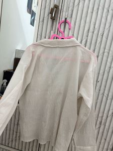 Sheer Textured Oversized Shirt