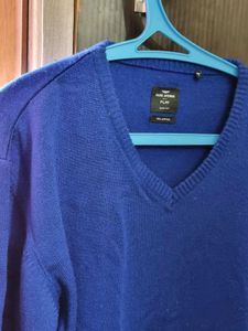 Men's Blue V-Neck Sweater