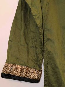 Extremely Elegant Olive Green Embellished Kurta