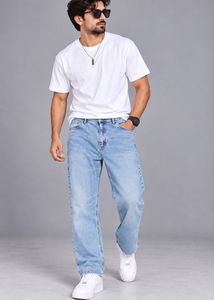 Light Wash Straight Leg Jeans
