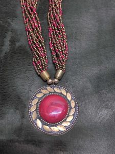 Boho Beaded Pendant Necklace