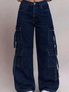 Blue Denim Cargo Jeans 🪼🦋