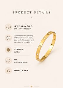 Anti tarnish elegant gold plated bracelet