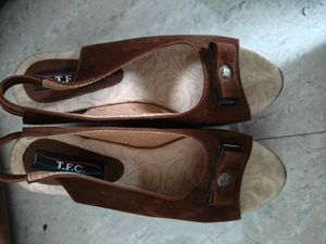 Brown Suede Slingback Sandals