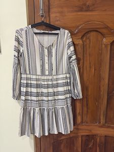 trends dnmx Boho Mini Dress with Striped Pr