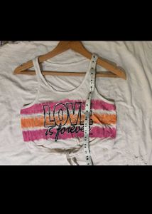 Tie-Front "LOVE" Graphic Tank Top