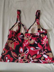 Black Floral Tankini Top