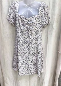 18158. Floral Print Ruched Mini Dress