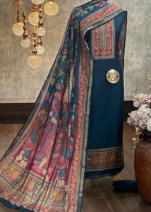 Elegant Teal Kurta Set with Kalamkari Dupatta