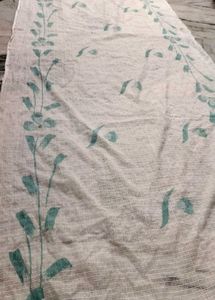 White Dupatta with Floral Print