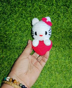 Crochet Cute Kitty Keychain