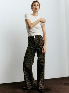 H&M height waist leopard print jeans
