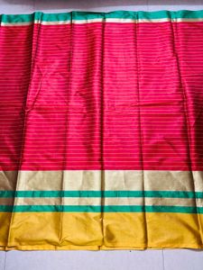 Vibrant Red and Yellow Saree