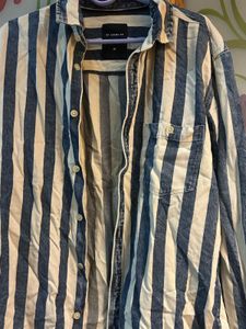 westside Blue &amp; White Striped Button-Up Shirt