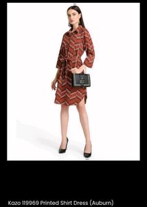 Chevron Print Shirt Dress from Kazo.