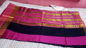 Elegant Navy Blue Saree with Pink Blouse