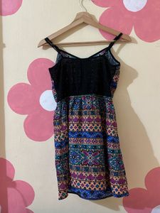 Boho Print Spaghetti Strap Dress
