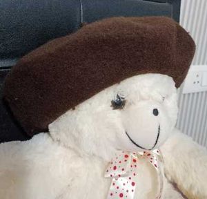 Brown Wool Beret Hat