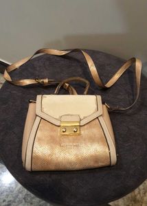 Stylish Gold & Beige Shoulder Bag