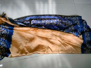 Blue & Peach Saree