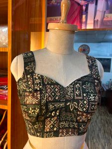 Handmade Cotton Designer Blouse | Dark Green |