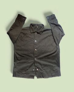 Men's  Green Button-Up 100℅  cotton Shacket/jacket