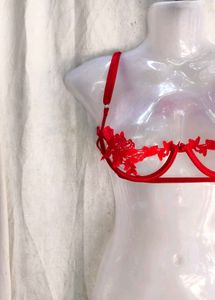 Red Lace Trimmed Bra