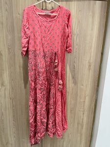 Pink Printed Anarkali Kurta