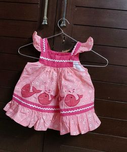 Cute Pink Whale Dress for Baby Girl