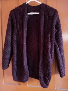 Burgundy Knit Cardigan