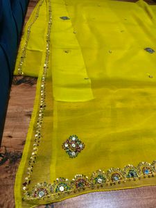 Vibrant Yellow Embellished saree