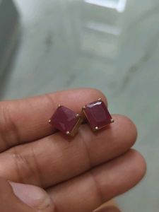 Elegant Ruby Stud Earrings