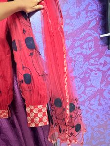 Red Embroidered Patiyala Pyjama