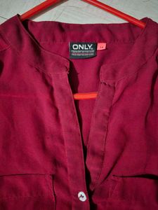 Burgundy Three Quarter Sleeve Top