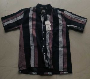 Zara Striped Short Sleeve Shirt
