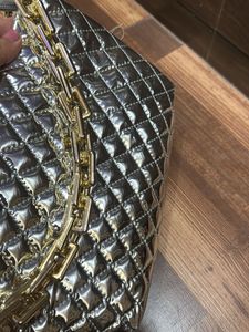 Chic Quilted Silver Shoulder Bag