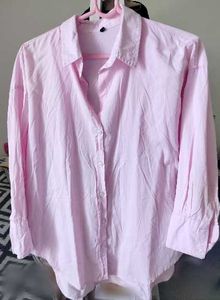 Pink Oversized Button-Up Shirt